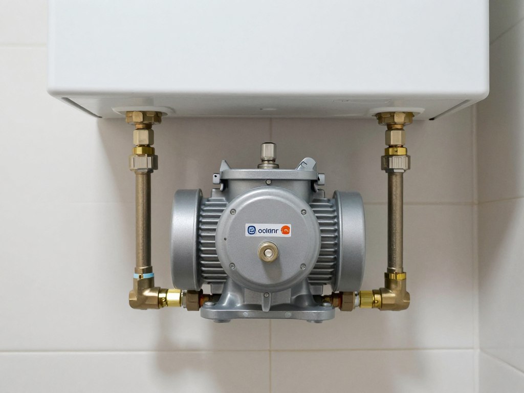 Central heating pump location near boiler