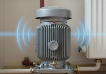 Central heating pump making a humming noise with sound waves visualized