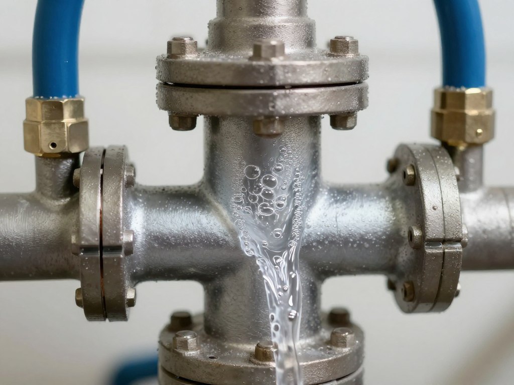 Central heating pump with air bubbles visible in the system causing gurgling