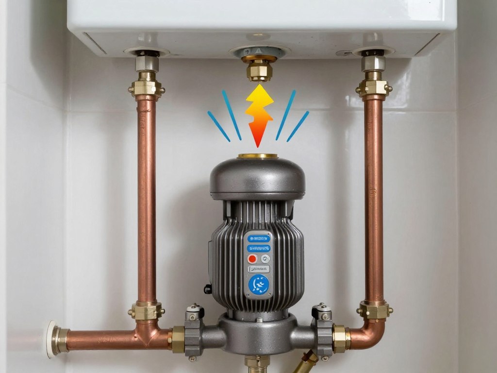 Central heating system with pipes showing where banging noises might occur