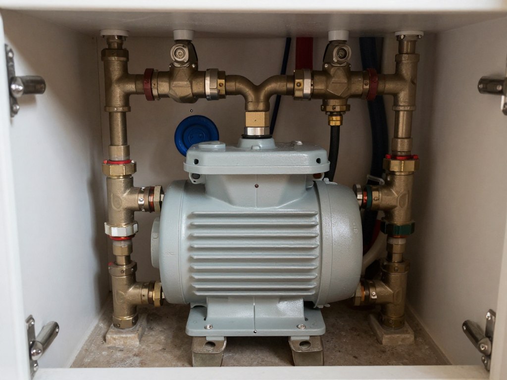 Complex heating system with multiple pipes and connections