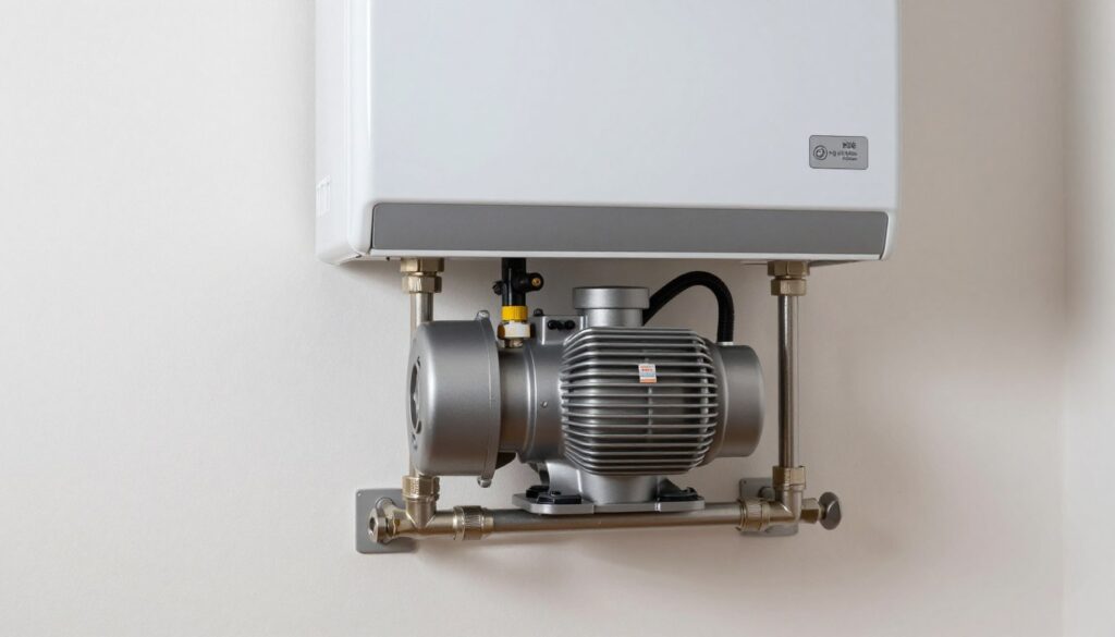 Efficient modern central heating system with new pump installed