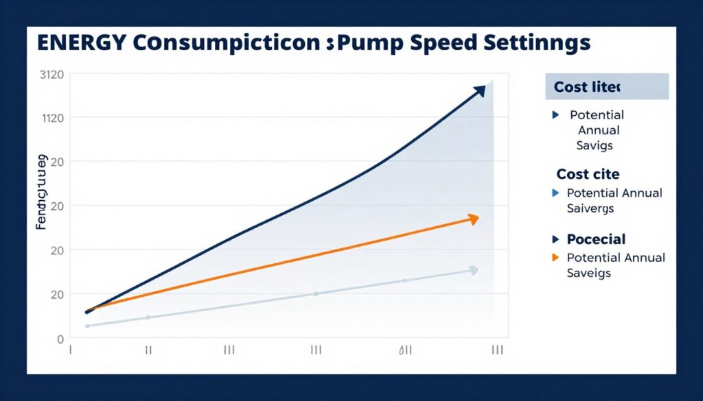 Energy consumption chart for different pump speeds