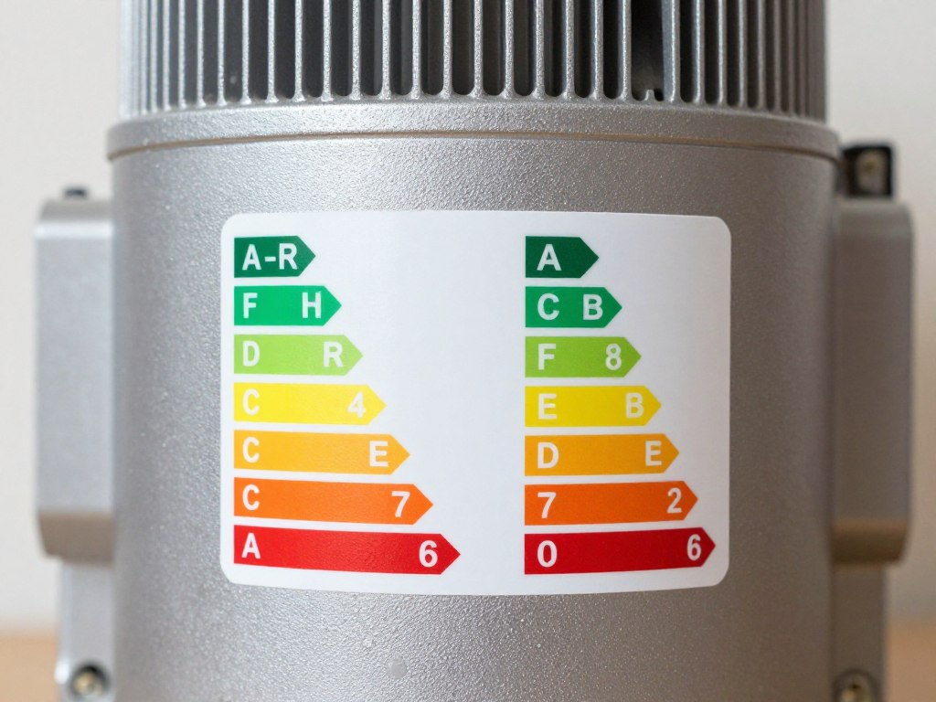 Energy efficiency rating labels on central heating pumps