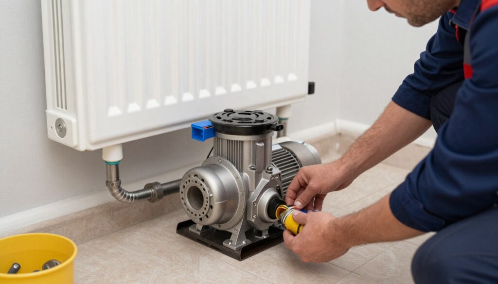 Step-by-step central heating pump installation process