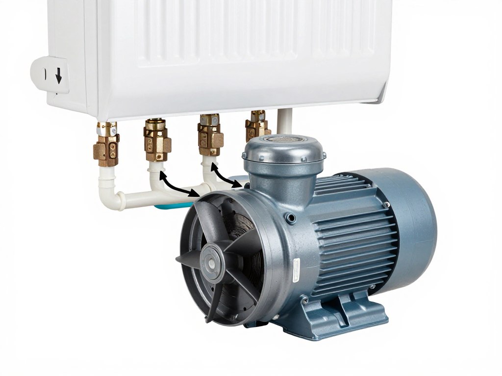 Diagram showing how a central heating pump works within a heating system