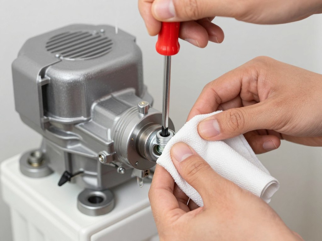 Step-by-step demonstration of bleeding a central heating pump