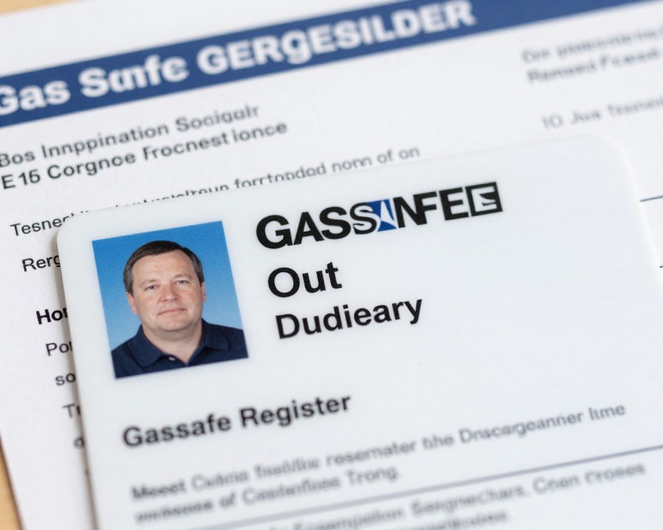 Gas Safe registered engineer ID card and certification