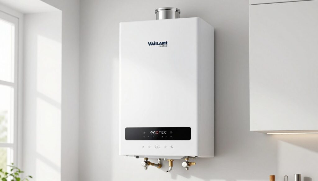 Modern energy-efficient Vaillant boiler installation in home