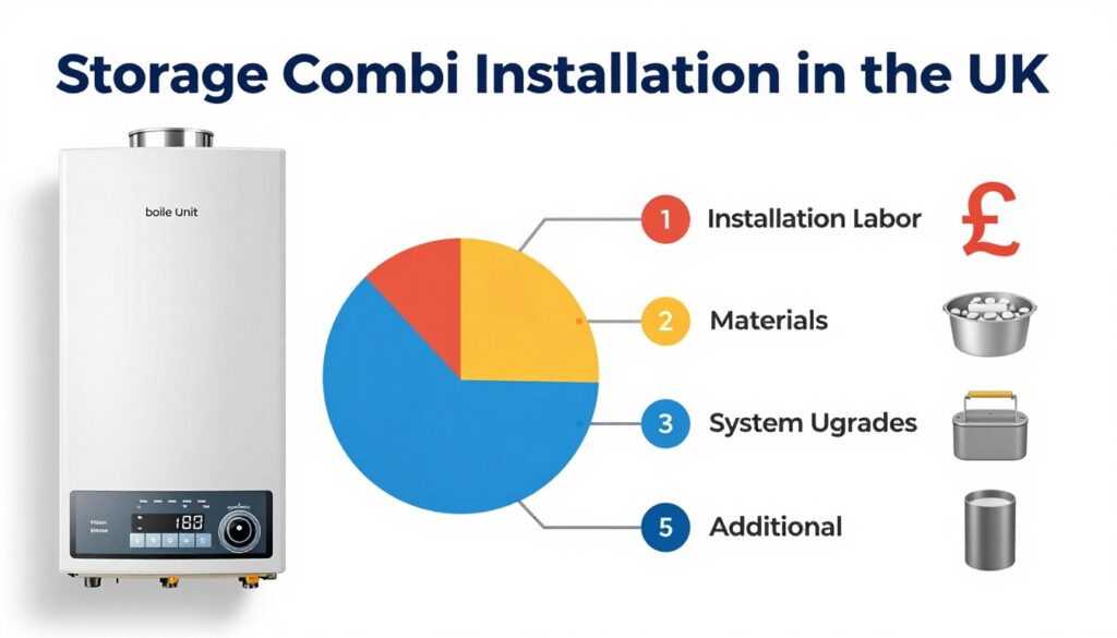 Breakdown of storage combi boiler installation costs UK