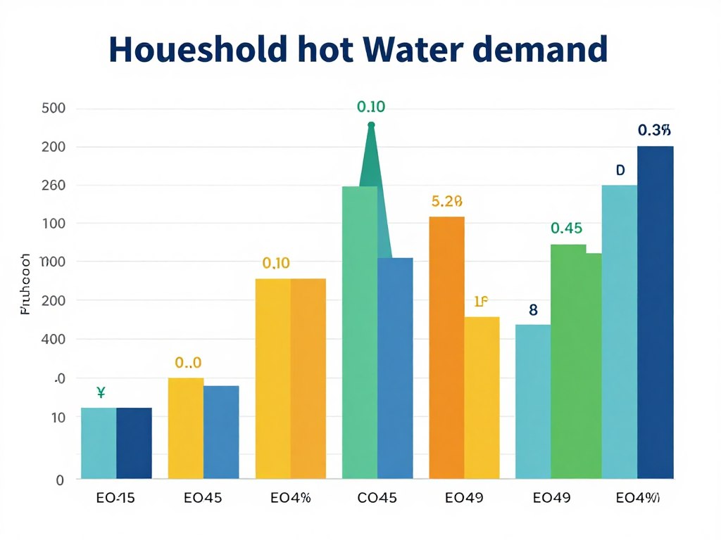 Chart showing hot water demand patterns throughout the day