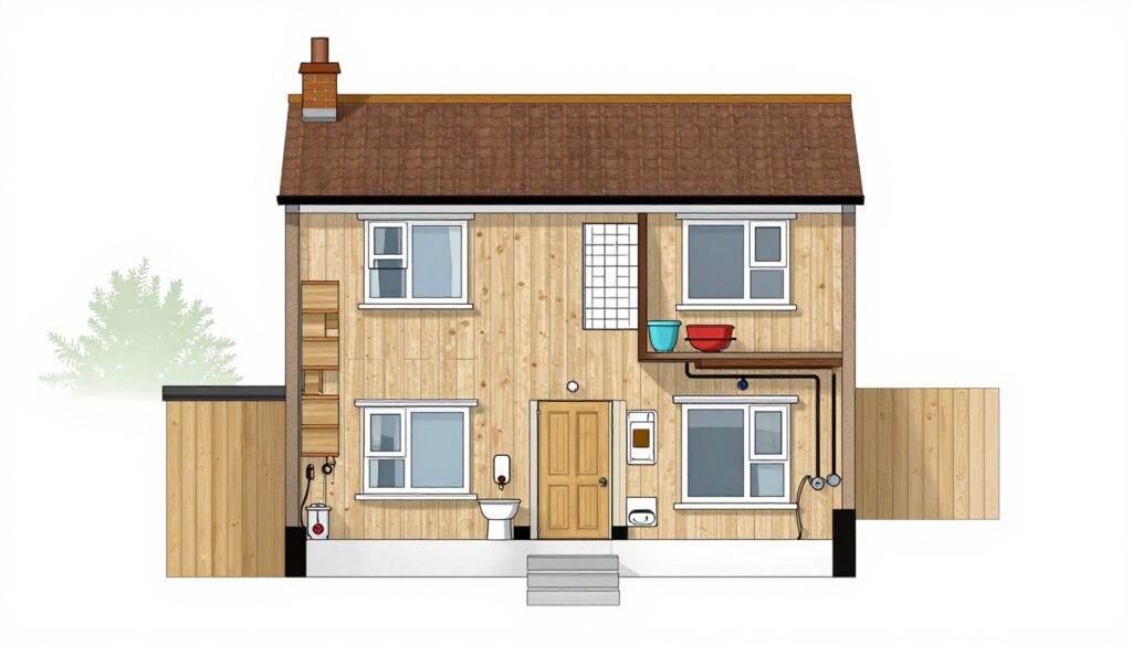 Medium-sized family home with two bathrooms ideal for storage combi boiler