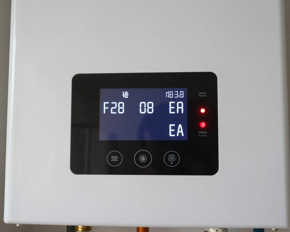 boiler display panel showing error fault code