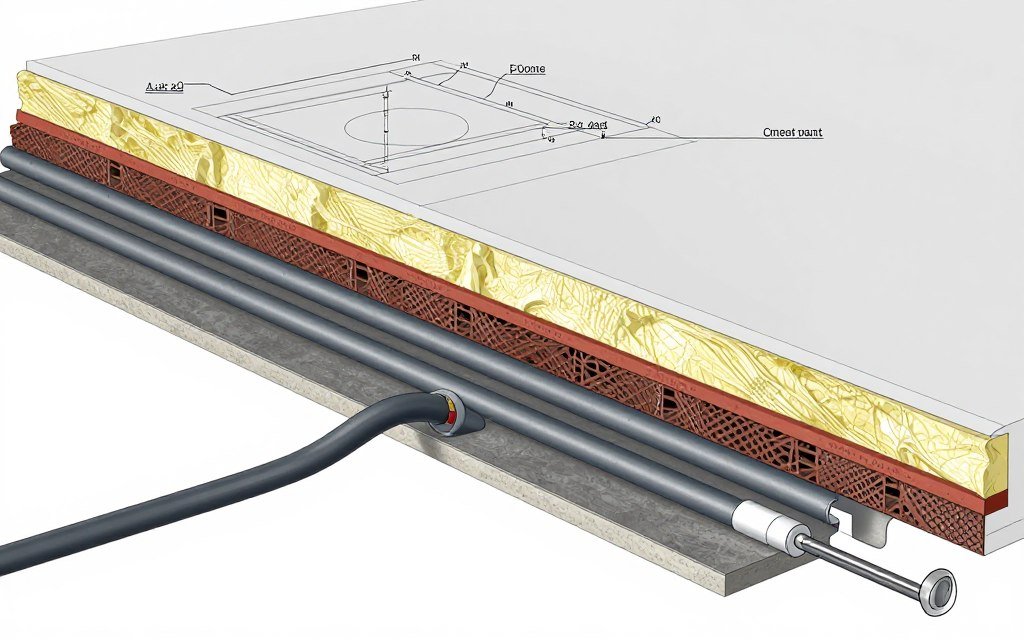 Underfloor heating system as alternative to radiators for air source heat pump